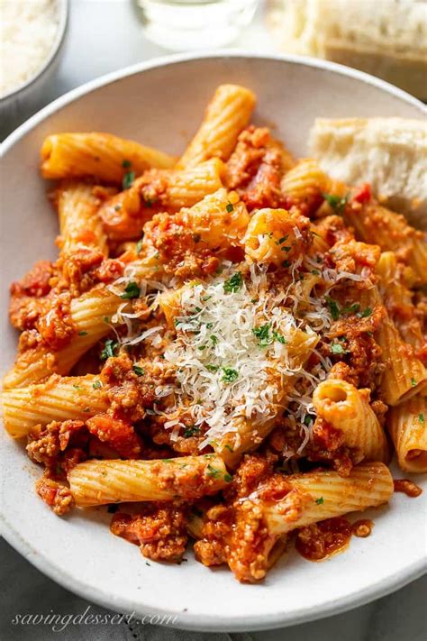 Rigatoni Bolognese Saving Room For Dessert