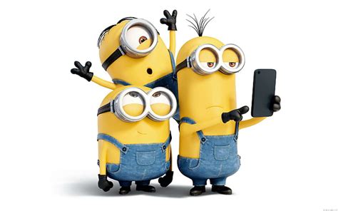3840x2160px | free download | HD wallpaper: Minions with a smartphone ...