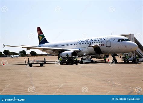 South African Airways Plane On Tarmac At Harry Mwanga Nkumbula