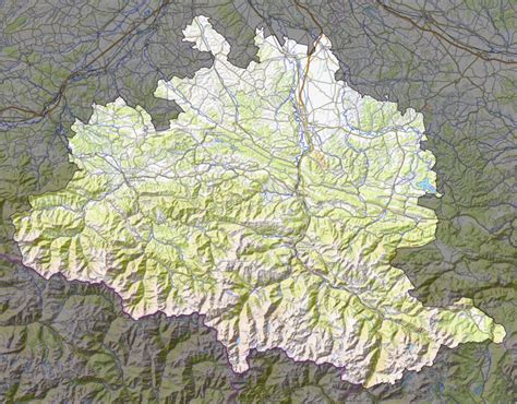 Carte physique du département de lAriège