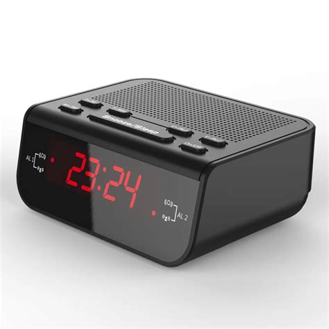 Modern Design Compact Digital Alarm Clock FM Radio with Dual Alarm ...