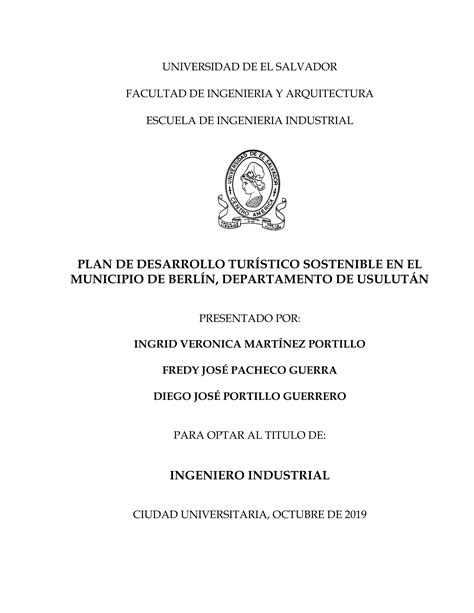 INT PLAN DE DESARROLLO TURÍSTICO SOSTENIBLE mpio berlin 2019 pdf