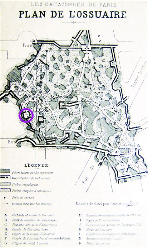 Plan Au 1 2 000 De L Ossuaire Des Catacombes De Paris Datant De 1892