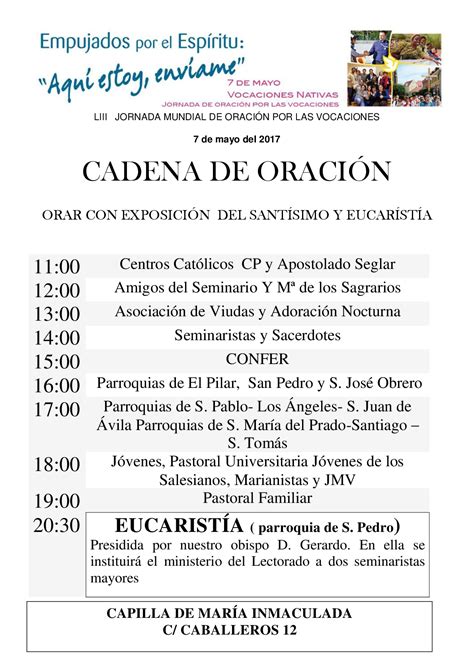 Jornada De Oración Por Las Vocaciones Parroquia Santiago Apóstol De