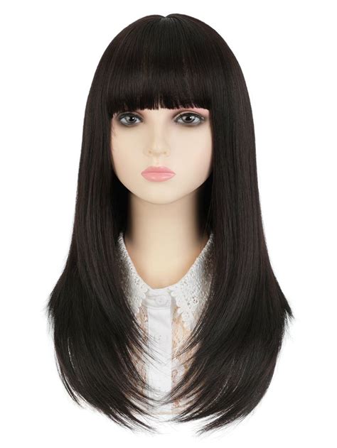 Peluca sintética largo recto con tupe in 2024 Wigs Synthetic wigs