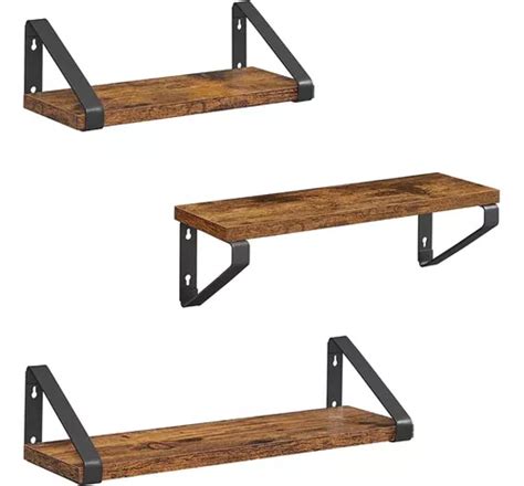 Set X Repisas Flotantes De Madera Estilo Industrial Cuotas Sin Inter S