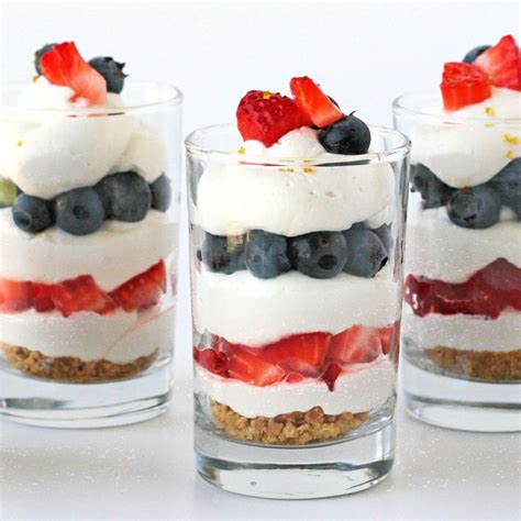 Strawberry Blueberry Mini Cheesecake Trifle - Glorious Treats