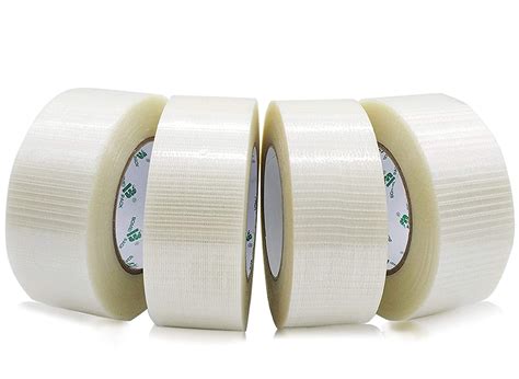 BOMEI PACK 4 Rolls Bi Directional Filament Tape Fiberglass Filament