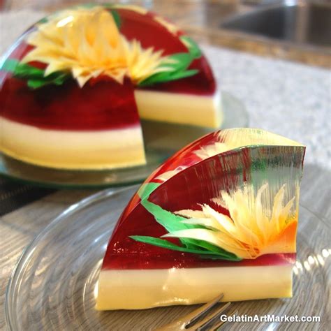 A Cake Made By Drawing A Flower In Jello How To Make Cake How To