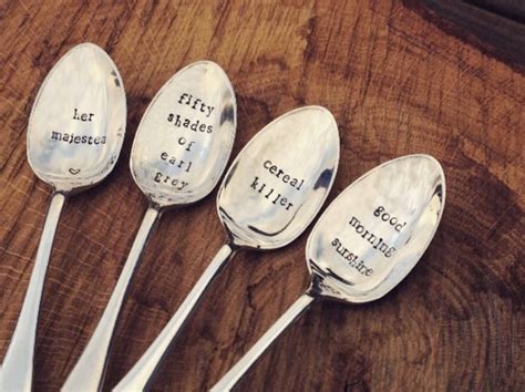 Hand Stamped Vintage Spoon Hand Stamped Cutlery Coffee Etsy