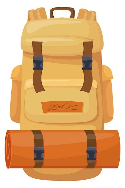 Premium Vector Camping Backpack Cartoon Icon Outdoor Tourist Bag