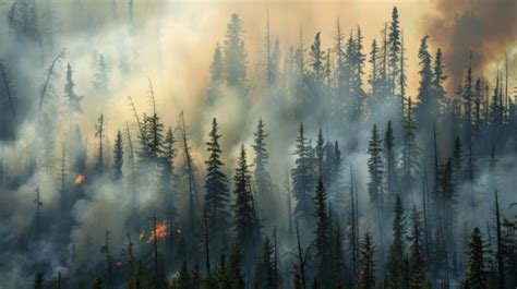 Premium Photo Thick Smoke Billowing From Burning Trees During A