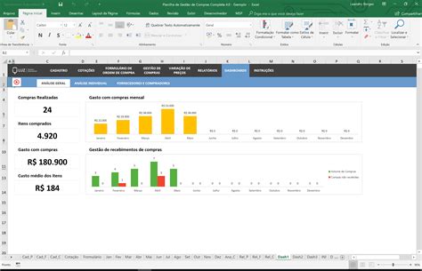 Planilha De Gest O De Compras Completa Em Excel Planilhas Prontas