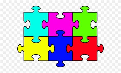 Jigsaw Puzzle Clipart - 6 Puzzle Pieces Clip Art #173899 | Puzzle piece template, Puzzle pieces ...