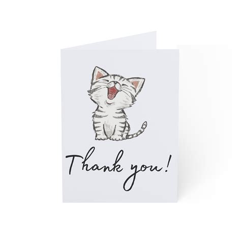 Cute Cat Thank You Cards - Etsy