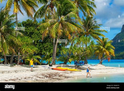 Plage De Motu Tevairoa Un Petit Lot Dans Le Lagon De Bora Bora Les