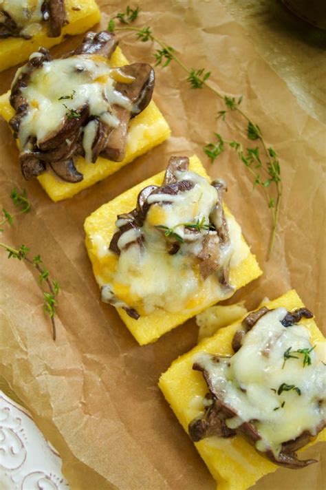 Mushroom Ragu Over Polenta Squares Living Sweet Moments