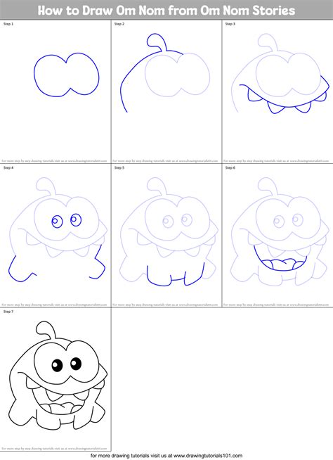 How To Draw Om Nom From Om Nom Stories Om Nom Stories Step By Step