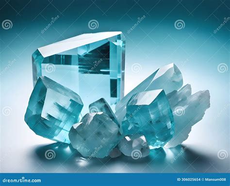 A Cluster Of Blue Crystals On A Black Background Stock Illustration