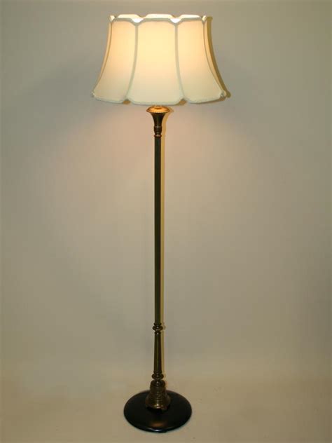 Neoclassical Style Floor Lamp W Antique Brass Fluted Tubing And Cast