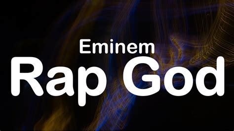 Eminem Rap God Clean Lyrics Youtube Music