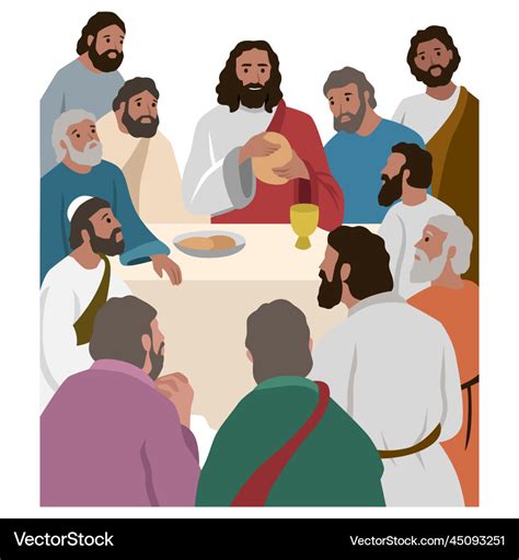 Last Supper Of Jesus Christ Christian Royalty Free Vector