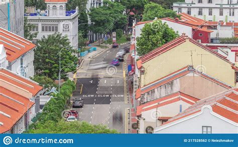 Aerial View Of Art Deco Shophouses Along Neil Road In Chinatown Area