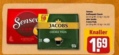 Senseo Kaffeepads Classic Oder Jacobs Crema Pads Angebot Bei Rewe