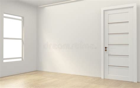 Mock Up Modern Bright Interiors Empty Room 3D Rendering Stock