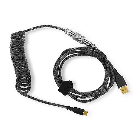 CABO PARA TECLADO ENROLADO USB C PRETO REDRAGON A115 BLACK Redragon Store