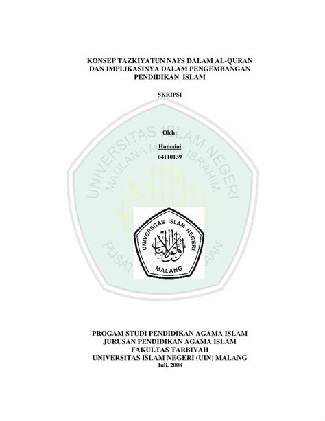 PDF KONSEP TAZKIYATUN NAFS DALAM AL QURAN DAN Etheses Uin Malang Ac