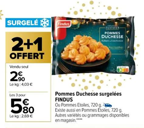 Promo Pommes duchesse surgelées FINDUS chez Carrefour