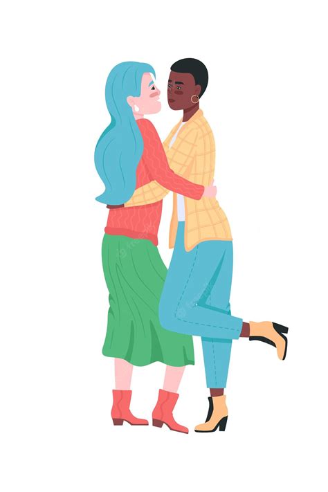 Premium Vector Happy Lesbian Couple Flat