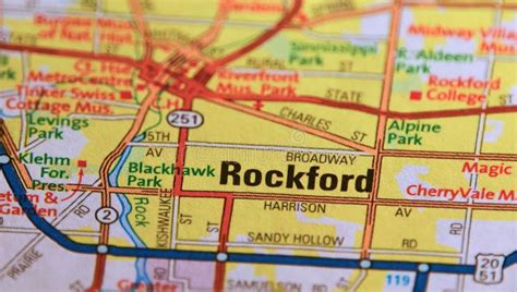 Map Image Of Rockford Illinois Stock Image Image Of Rockton Millford