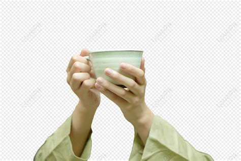 Hand Holding Tea Cup Gesture Holding Tea Hand Cup Material Free Png