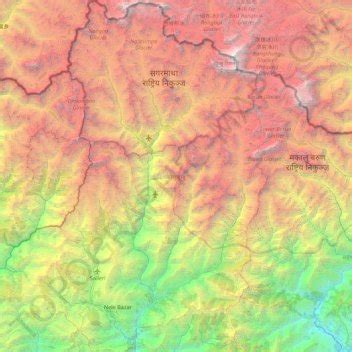 Solukhumbu topographic map, elevation, relief