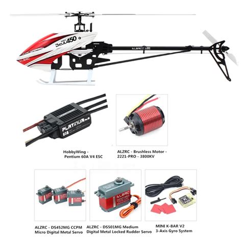 Alzrc Devil 450 Pro Fbl Dfc Super Combo Black 450 Rc Helicopter