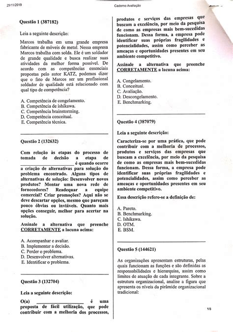 PROVA PRESENCIAL 1 CHAMADA MODELOS DE GESTÃO Modelos de Gestão