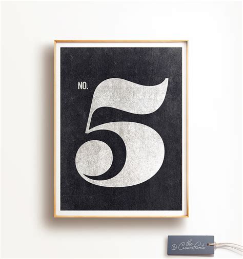 Number 5 print Number 5 sign PRINTABLE art Scandinavian | Etsy