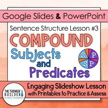 Compound Subjects And Predicates Sentence Structure Lesson Tpt