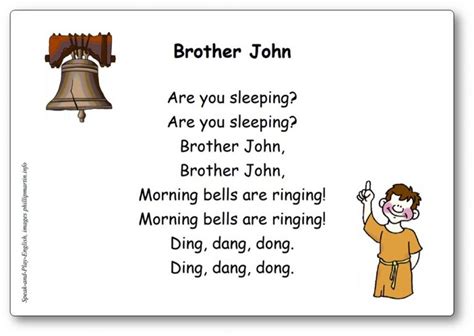 Brother John Nursery Rhyme Song With Lyrics In French And In English