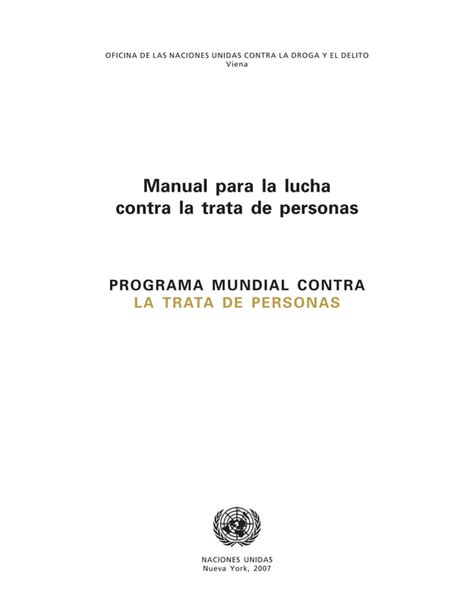 Manual De Lucha Contra La Trata De Personas