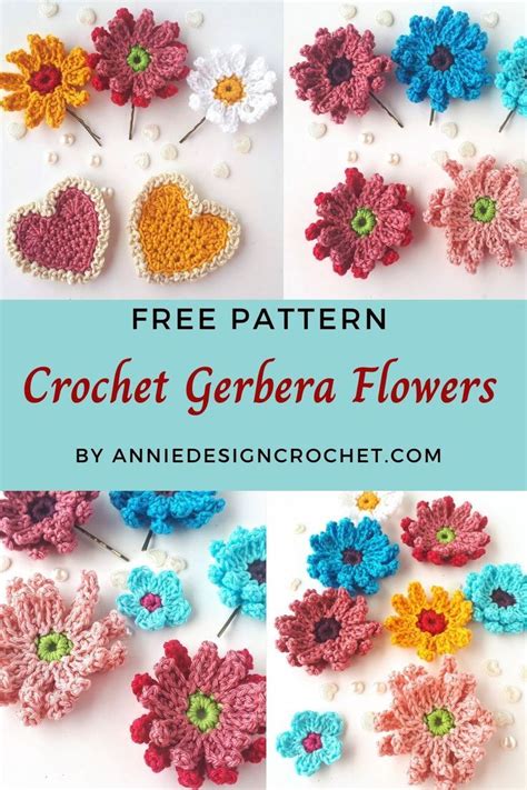 Gerbera Crochet Flowers Free Crochet Pattern Annie Design Crochet