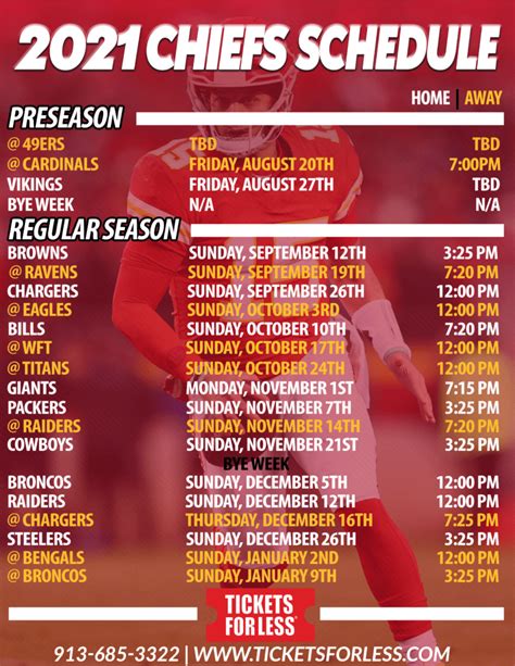 Printable Kansas City Chiefs 2023 Schedule Calendar Printables