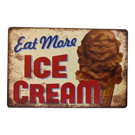 Eat More Ice Cream Sign Ice Cream Signs Ice Cream Cone Food Signs