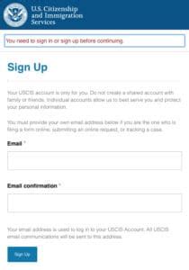 Cómo crear una cuenta en Uscis