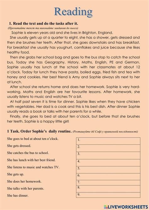 Reading Comprehension 5th Grade Worksheet Live Worksheets