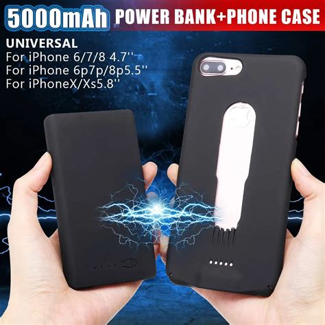 Leory Battery Charger Cases For Iphone 6 6plus 7 7plus 8 8plus X 5000mah Portable Power Bank