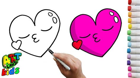 How to Draw a Kissing Heart for Kids!! - YouTube