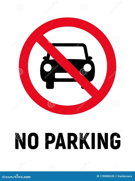 No Car Parking, Car Forbidden Icon, Vehicle Prohibited Symbol Sign ...